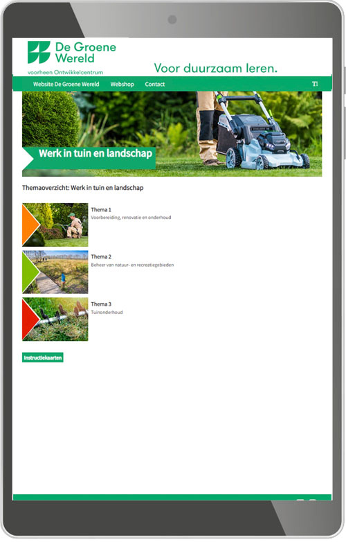 Profiel Groen keuzevak Werk in tuin en landschap