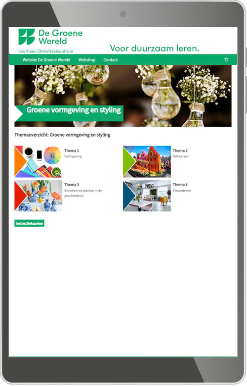 Profiel Groen keuzevak Groene vormgeving en styling