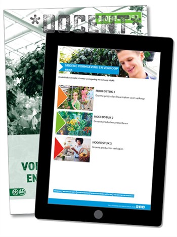 Groene vormgeving en verkoop online omgeving docent incl. werkboek