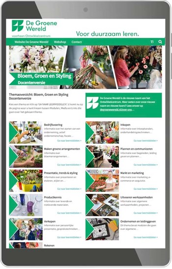 Startpagina Bloem, Groen & Styling - (docentenversie)